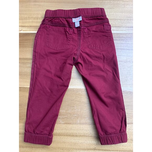Cat & Jack Toddler Burgundy Pull-On Pants w/ Stretch Waistband & Drawstring 2T - Picture 6 of 10
